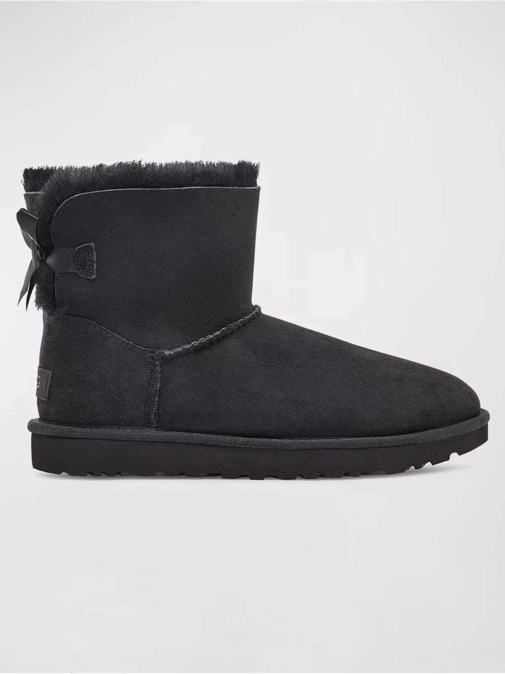 UGG Mini Bailey Bow II Suede Boots  Size 8 - Black NWOT